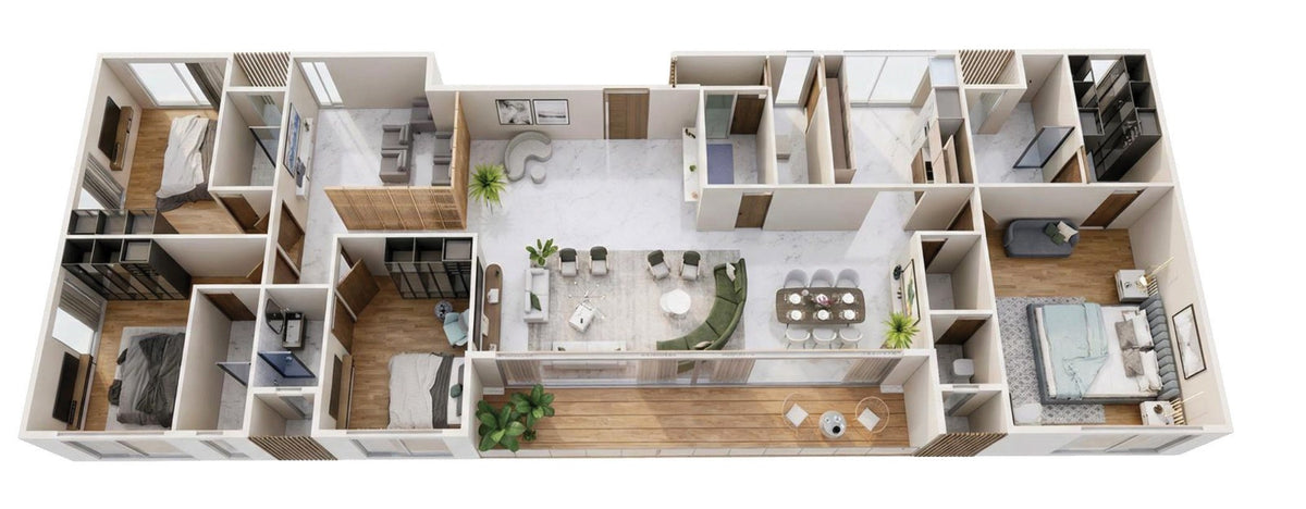 4 BHK West Facing floor plan