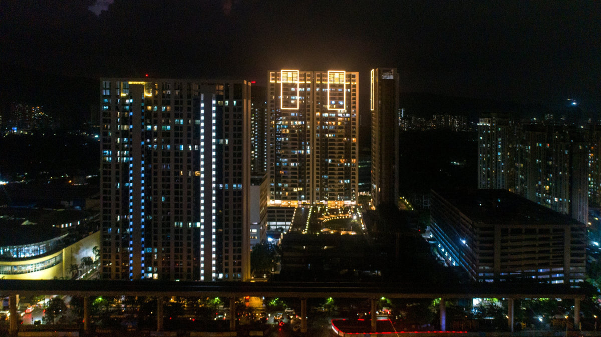 Towers at dusk
