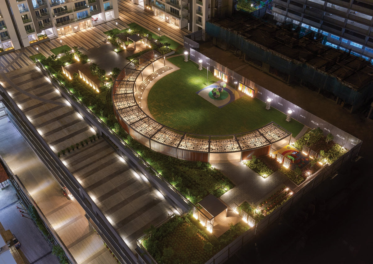 Landscaped lawn