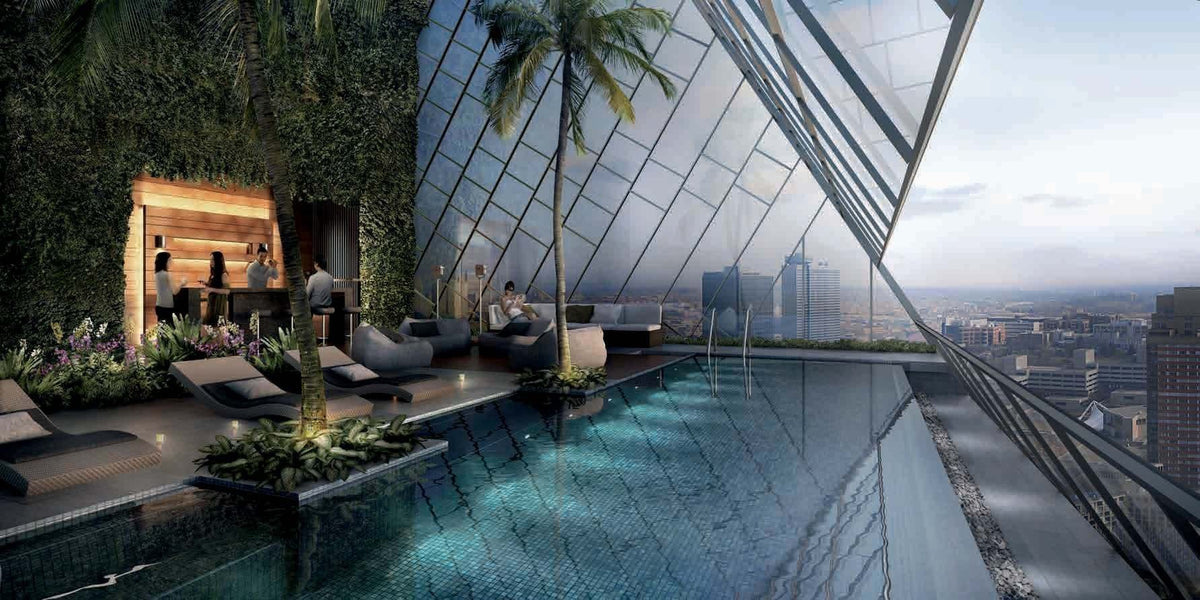 Rooftop pool and lounge