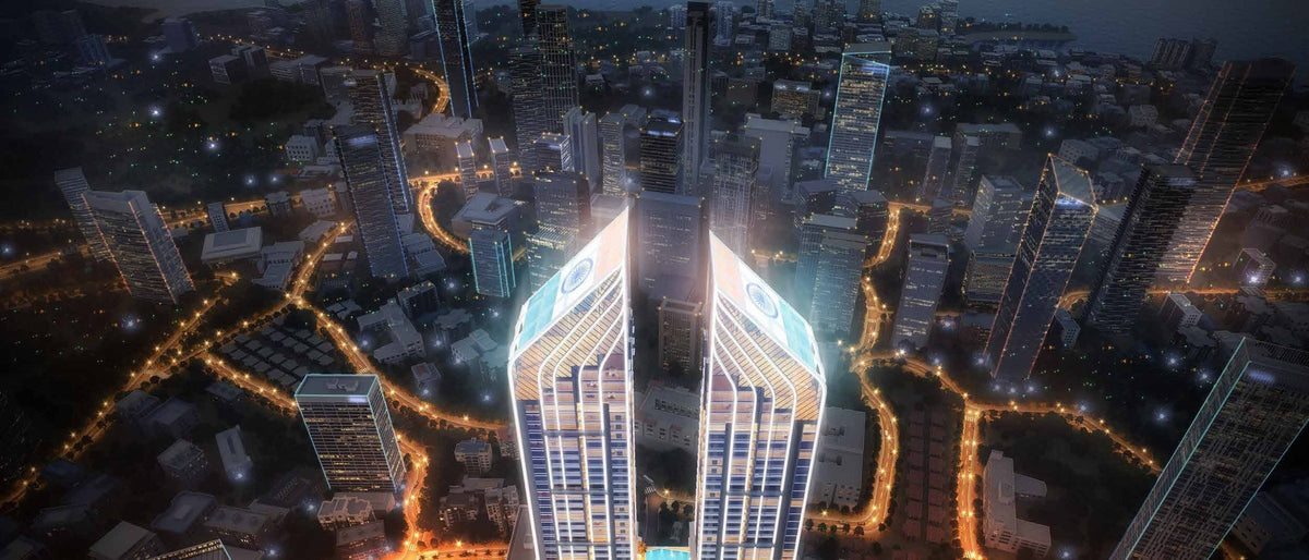 Towers at night