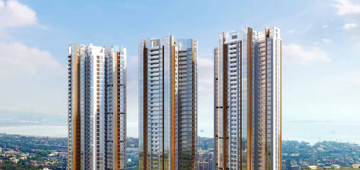 Tower facades against the sky