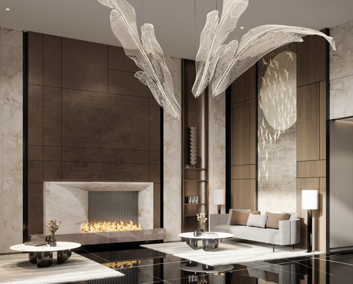 Double-height arrival lobby