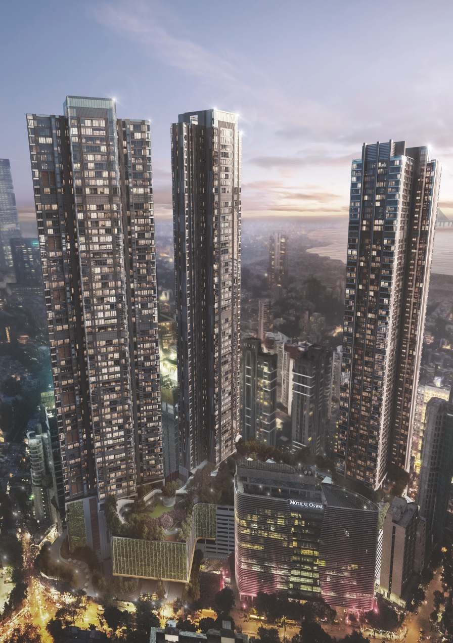 Three towers at dusk