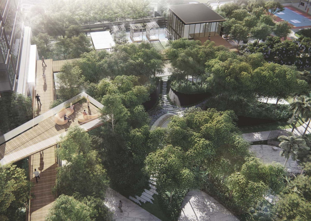 Podium forest from above