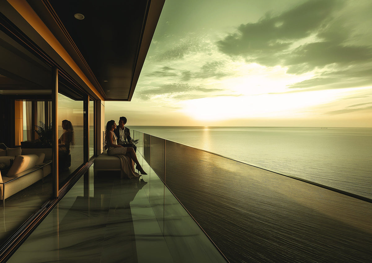 Sea deck at sunset