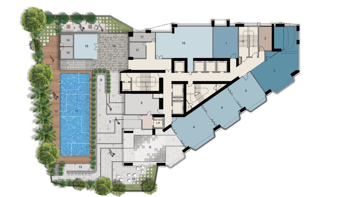 Amenity podium plan